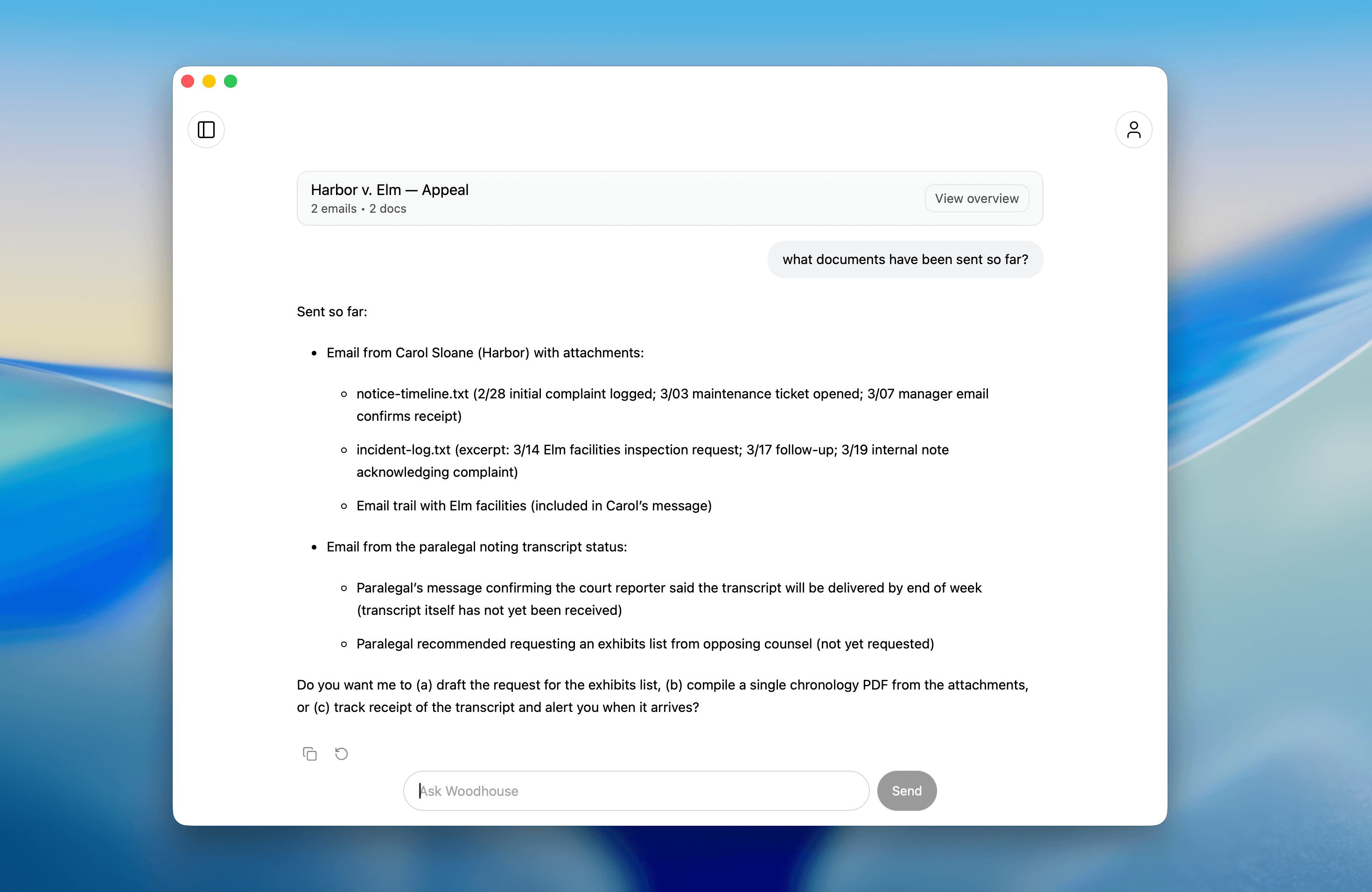 Matter-aware chat preview